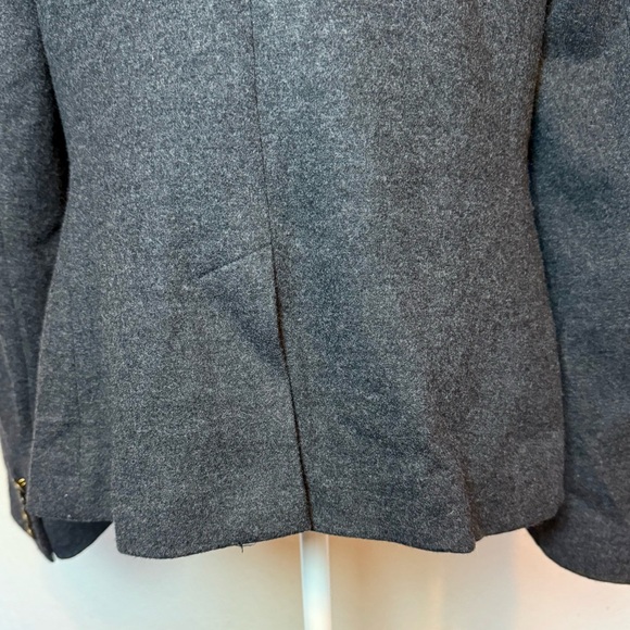 Ralph Lauren Vintage Wool Blazer Jacket Crest Patch Charcoal Gray Size 14 - Picture 9 of 15